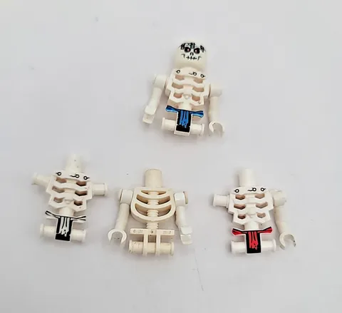 LEGO Castle Skeleton Minifigure Parts Lot 4 Torsos Legs Head Fantasy