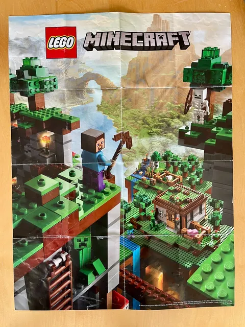 LEGO Minecraft Block Translator Poster Double-Sided 2014 21115 21116 Used