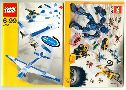 Vintage LEGO 4098 Creator 6-99 "34 Creations" Instruction Booklet & 2003 Catalog