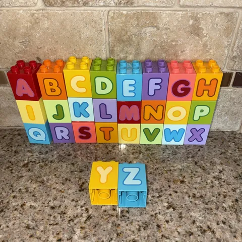 Lego Duplo Alphabet  Letters Blocks A-Z – Full Set of 26 Bricks #4115