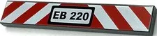 Lego New Dark Bluish Gray Tile 1 x 6 w/ Black 'EB 220' Red White Danger Part
