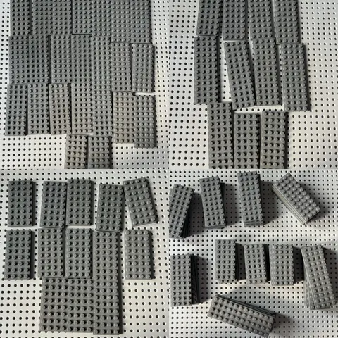 LEGO Dark Bluish Gray Plates 3029 3030 3035 Bulk 47pcs 4x12 4x10 4x8