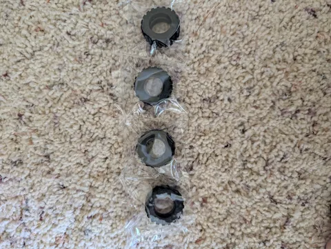 4x Lego part 92402 30.4 x 14 black wheels offset tred