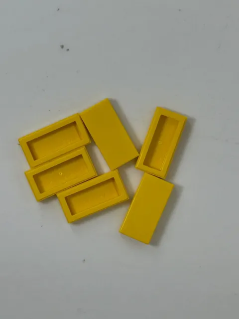 LEGO NEW Yellow Tile 1x2 Lot Part 3069 - Genuine LEGO Pieces x 6