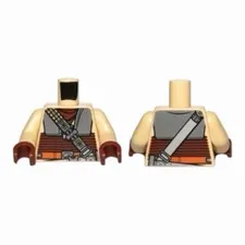 Lego Minifigure Torso Armor Plates, Reddish Brown Waist Sash and Ammunition Belt