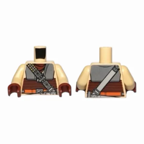Lego Minifigure Torso Armor Plates, Reddish Brown Waist Sash and Ammunition Belt