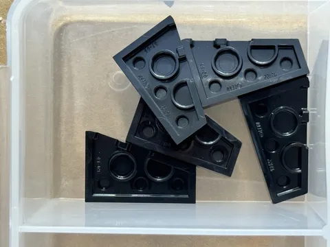 LEGO Parts - Black Wedge, Plate 3 x 2 Right - No 43722 - QTY 5