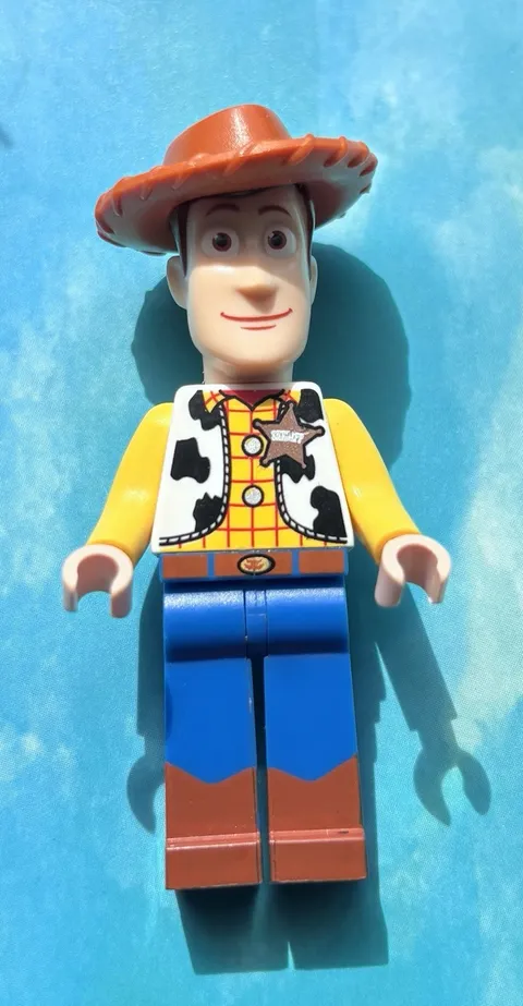 LEGO Woody Minifigure Cowboy Sheriff w/ Brown Hat, Yellow Arms, Blue Legs