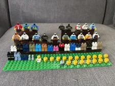 LEGO Bulk Lot Minifigure Parts & Accessories, Helmets Heads Weapons, Multicolor