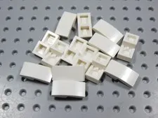 LEGO Lot of 14 White 2x1 Curved Slopes No Stud BP