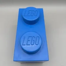 LEGO 2 Stud Storage Brick Container Stackable 10x5x6  Blue