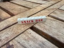 LEGO VINTAGE brick 1x8 with snack bar pattern ref 3008pb013 / Set 675