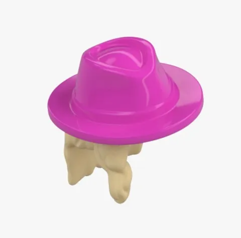 LEGO Blonde Hair Pink Cowboy Hat Minifigure Accessory 106161 Western MOC Diorama