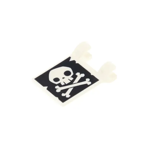 1x lego Flag 2x2 White Skull Bones Crossed Jolly Roger Flag 2335pb129