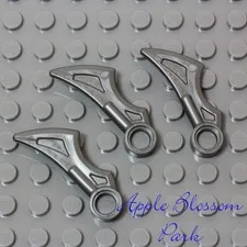 NEW Lego Lot/3 Ninja Silver SCYTHE BLADES Ninjago Minifig Scythe Head Weapons