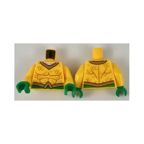 LEGO - Minifig, Torso Scale Lines, and Belt, Orange Muscle Contours Pattern