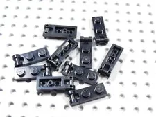 LEGO Lot of 10 Black 1x2 Plates w/ Closed Handle on End BF