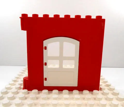 Lego Duplo Item Hinged Wall w/ curved door red/white