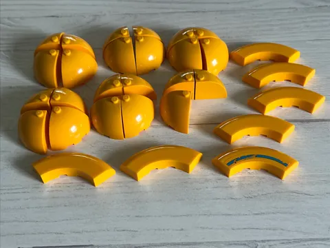LEGO BRIGHT LIGHT ORANGE LOT 30 PCS CURVE ROUND DOME QUARTER VARIETY