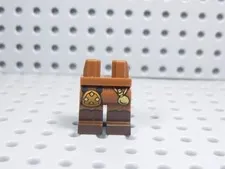 LEGO Reddish Brown w/ Dark Brown Printed Legs Pants Minifig Gold Bottle AY