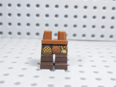 LEGO Reddish Brown w/ Dark Brown Printed Legs Pants Minifig Gold Bottle AY