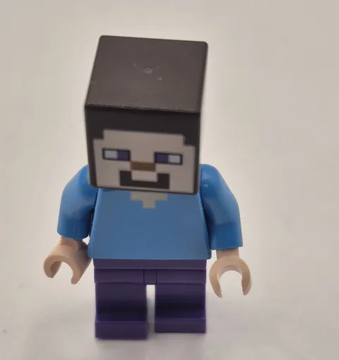 LEGO Minecraft Steve Minifigure Genuine Purple Legs Blue Shirt