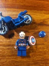 LEGO Marvel Captain America Minifigure  With Motorcycle SH0973 From Set 76291