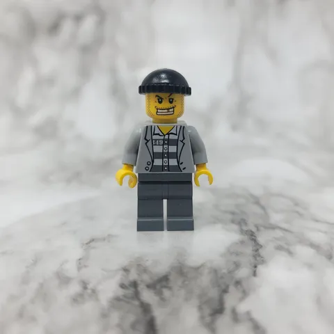 Lego Police Jail Prisoner Jacket over Prison Stripes Minifigure City 7287
