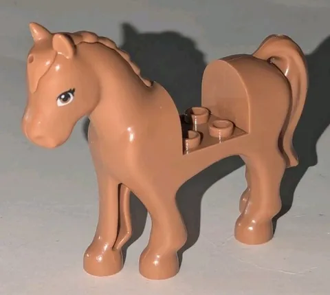 Lego Medium Nougat Friends Style Horse with 2 x 2 Cutout Minifigure Animal Farm