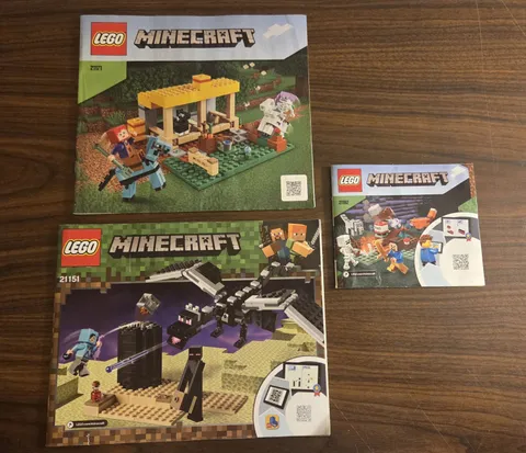 Lego Minecraft Instruction Manuals ONLY Lot Of 3 21171 21151 21162