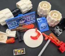 1993 LEGO Space: Ice Planet 2002 Parts Lot 16 White Chunky Wheels And More