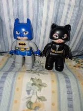 Lego Duplo Cat Woman & Batman Dc Super Hero Replacement 2.5" Mini Figures Rare! 