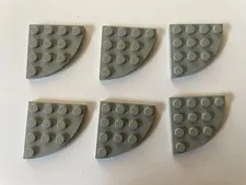LEGO LIGHT GRAY PLATE 4x4 ROUND CORNER (6 pieces) #30565 Parts Building Blocks