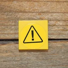 LEGO Tile 2 x 2 with Warning Sign, Black Triangle & Exclamation Mark 3068pb1325