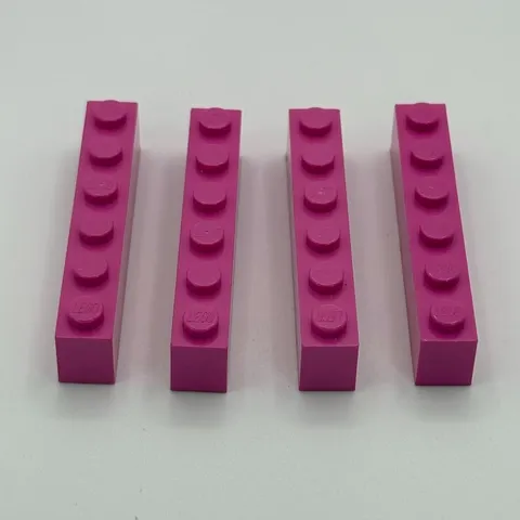 LEGO 1x6 Brick Part 3009 - (4pcs) Dark Pink