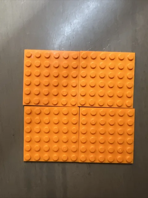 LEGO 3958 Orange Plate 6 x 6 - 4 Pieces
