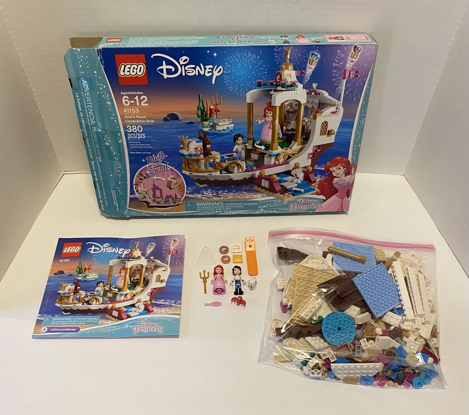 Lego 41153 Disney Princess Ariel's Rpyal Celebration Boat w Box & Instructions