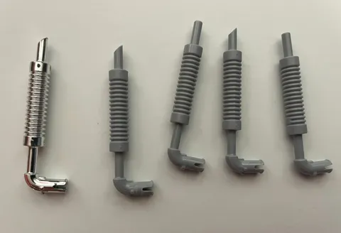 LEGO VEHICLE EXHAUST PIPE Technic Pin LIGHT GRAY CHROME SILVER (5 pieces) 71137b