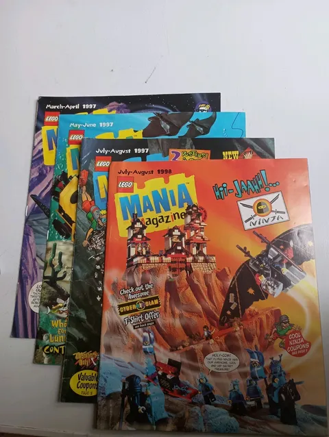 LEGO Mania Magazine  March - August  1997 & July - August 1998 Set Of 4