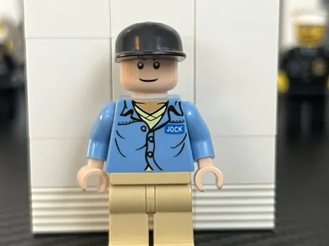 LEGO Air Pirates Jock Minifigure Blue Jacket Shirt Tan Legs Black Cap