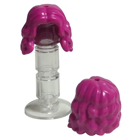 LEGO Friends Mini Doll Hair Female Mid-Length Wavy Center Part Magenta Genuine