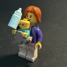 Lego Mini Figure City Camper Mother and Baby with Carrier from Set #60283