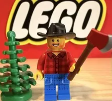 Lego Lumberjack Minifigure With Accessories 