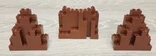 Lego 6082 & 6283 Reddish Brown Rock Panel 4 x 10 x 6 & 3 x 8 x 7 Lot Of 3 Parts