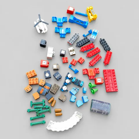 LEGO DUPLO Thomas Friends Parts Lot Harold Track Bridge Crane Train Vintage