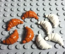 Lego 8 Pieces City / Friends Food Play Croissant Bread / 4 White,4 Dark Orange