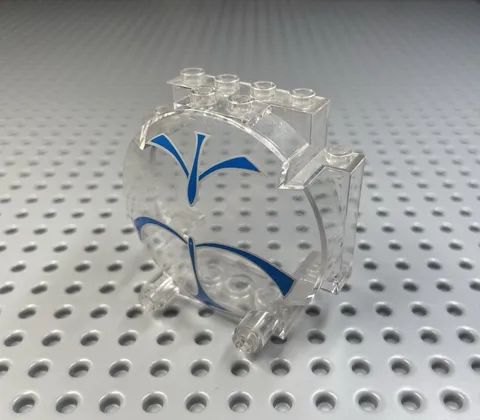 LEGO Vintage Piece 30366 Windscreen 3 x 6 x 5 Bubble Trans Clear Printed Rare