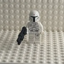 LEGO Star Wars Boba Fett White Prototype Minifigure w/ Helmet Jetpack