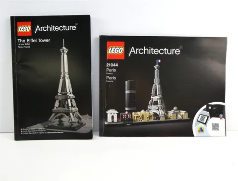 Lego ARCHITECTURE: Eiffel Tower 21019 & Paris, France 21044 Manuals ONLY