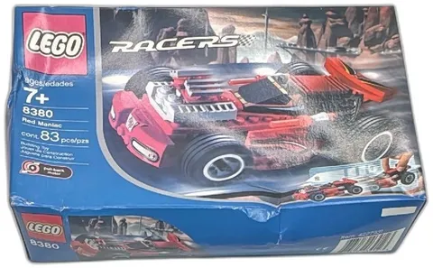 LEGO Racers 8380 Red Maniac Set 2003 Sealed Damaged Box 83 Pieces Pull Back